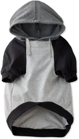 100% Organic Cotton Rocky - The Comfy Dog Hoodie Pet Coat for Small, Medium and Large Dogs, Heather Gray Color Block, XX-Small