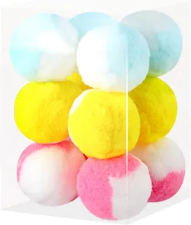 12 Pcs 1.8 1.2" Balls for Cats Soft Plush for Kitten Interactive Playing Quiet Colorful for T