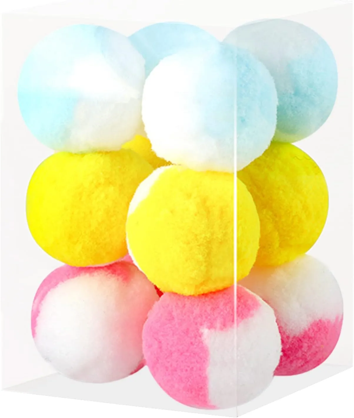 12 Pcs 1.8 1.2" Balls for Cats Soft Plush for Kitten Interactive Playing Quiet Colorful for T