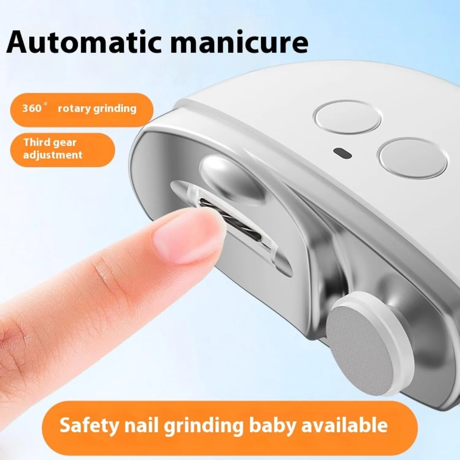 2 in 1 Electric Nail Grooming Tool - 3 - Level Speed Adjustment for Every Nail, Dead - Quiet, Featuring LED - Great for Everyone, Whether Men, Seniors, Adults, Kids or Toddlers (Pink)