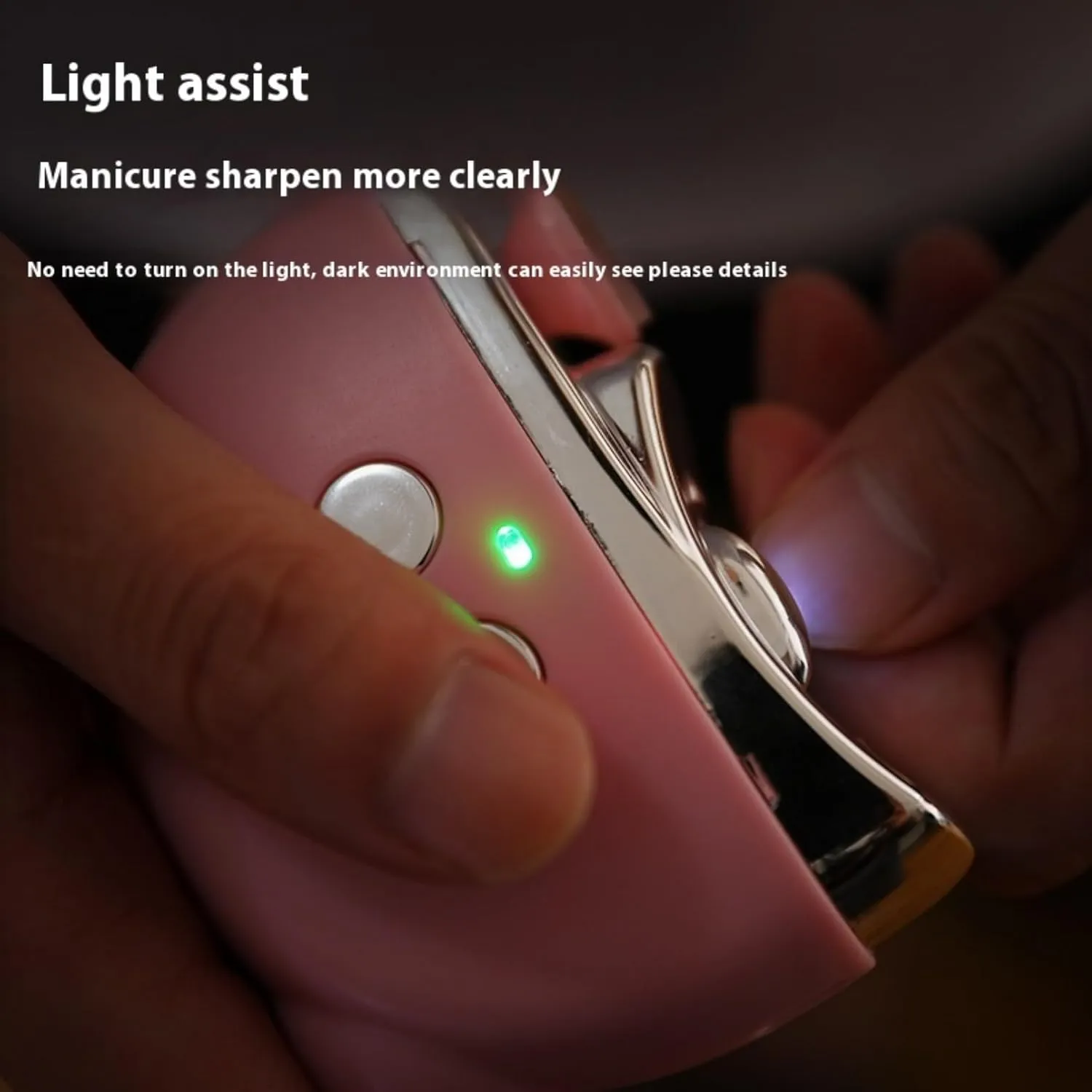 2 in 1 Electric Nail Grooming Tool - 3 - Level Speed Adjustment for Every Nail, Dead - Quiet, Featuring LED - Great for Everyone, Whether Men, Seniors, Adults, Kids or Toddlers (Pink)
