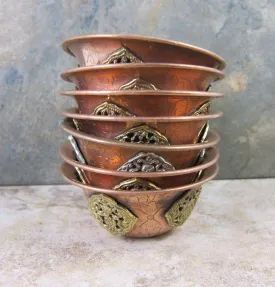 3 1/2" Copper Medallion Offering Bowls