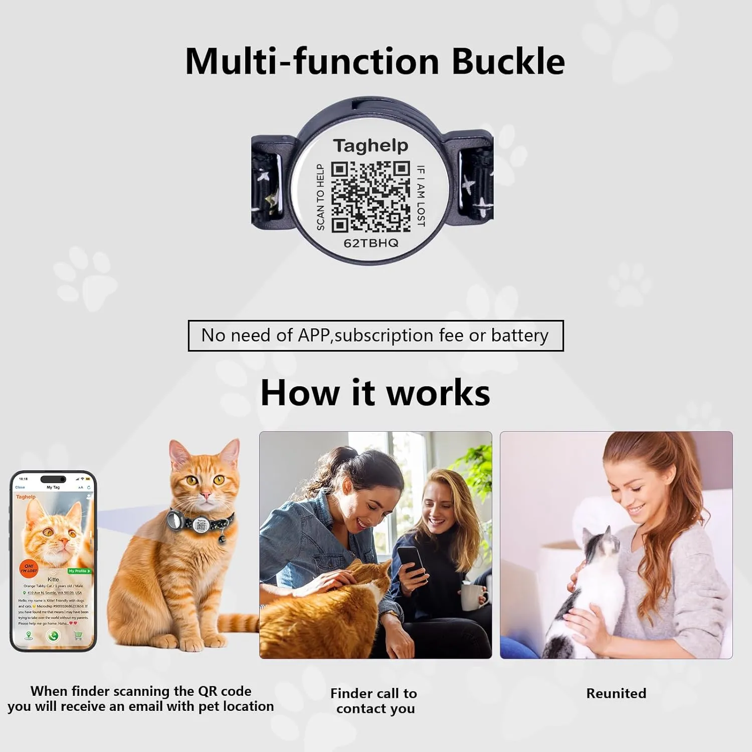 3 Pack Breakaway Cat Collars with Bell - Adjustable Apple Waterproof Airtag Holder for Cats, Safety Buckle for Girl & Boy Pets - Ideal Pet Supplies & Gifts (Black, Blue, Pink)