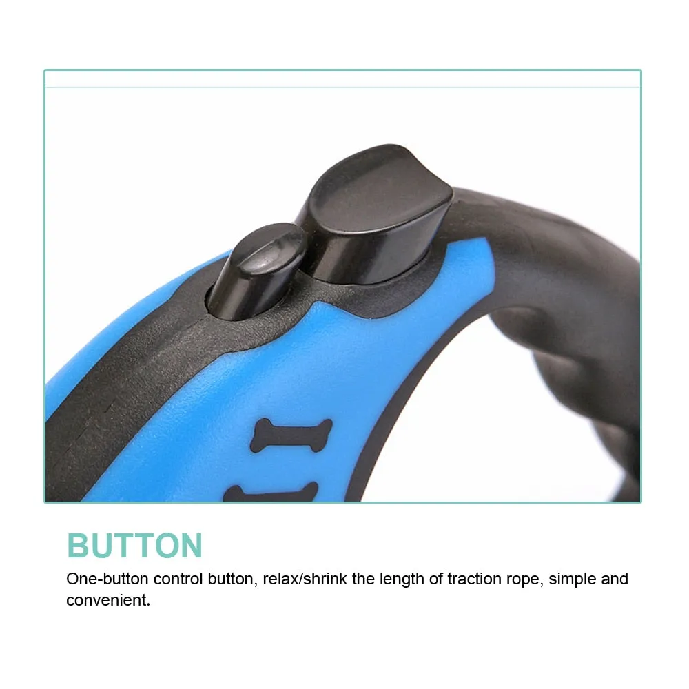 3M/5M Retractable Dog Leash Automatic Rope Pet Running Walking Extending Lead For Small Medium Dogs