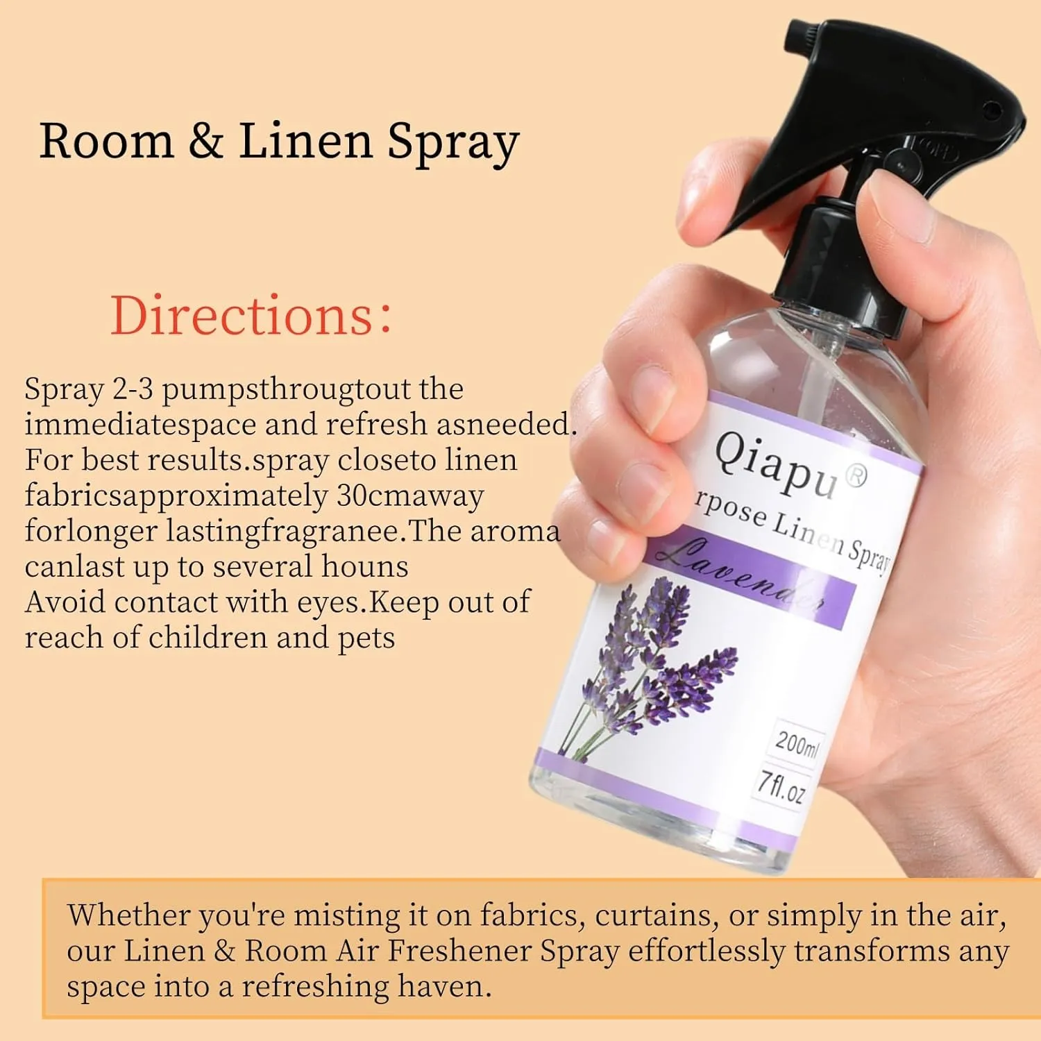 4-Pack Linen Spray Set  Vanilla, Sandalwood, Green Tea & Lemon Room Spray for Pillows, Sheets & Home Fragrance with Natural Essential Oils