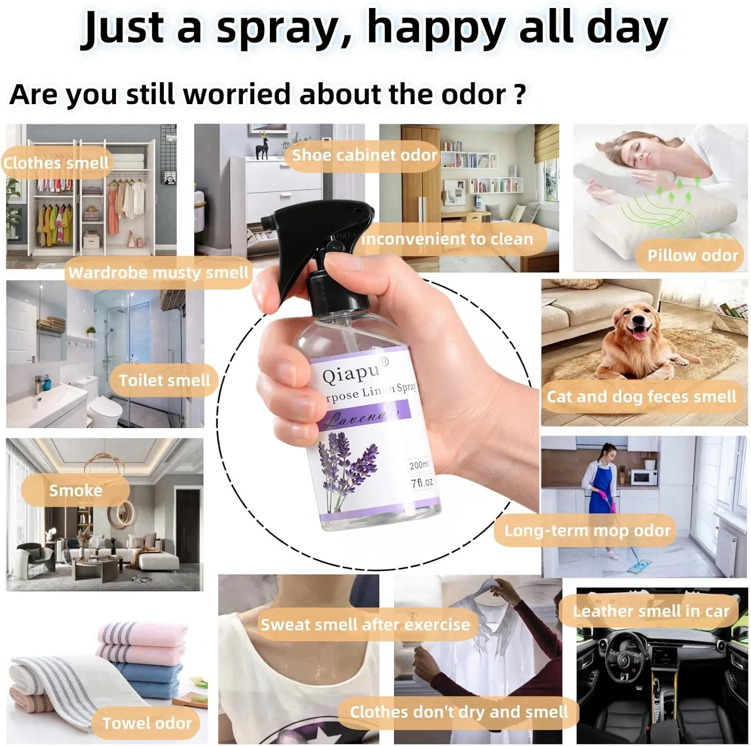 4-Pack Linen Spray Set  Vanilla, Sandalwood, Green Tea & Lemon Room Spray for Pillows, Sheets & Home Fragrance with Natural Essential Oils