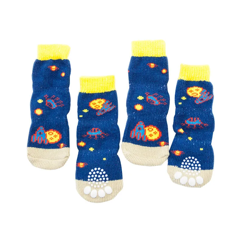 A99 LPS 4 Pcs Anti-Slip Pet Dog Cat Long Socks / Paw Protector / Traction Control for Indoor Wear, Knitted Pet Dog Cat Socks