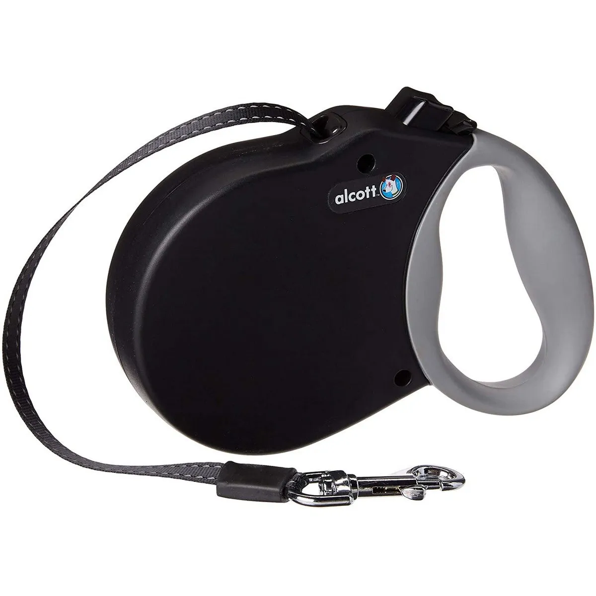 Alcott Adventure Retractable Leash Black Medium 16'