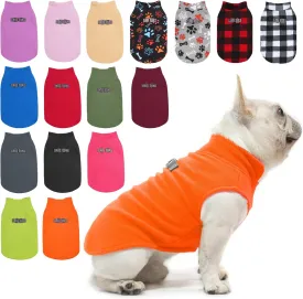 BEAUTYZOO Dog Fleece Vest Sweater Winter Jacket for Small and Medium Dogs with D-Ring Leash Cold Weather Coat Hoodie for XS S M Dogs Boy or Girls,Orange L