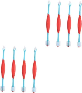 BESPORTBLE 8pcs Double-Ended Dog Toothbrush Pet Oral Cleaning Brushes for Pets Non-deformable TPE Material for Teeth Care and