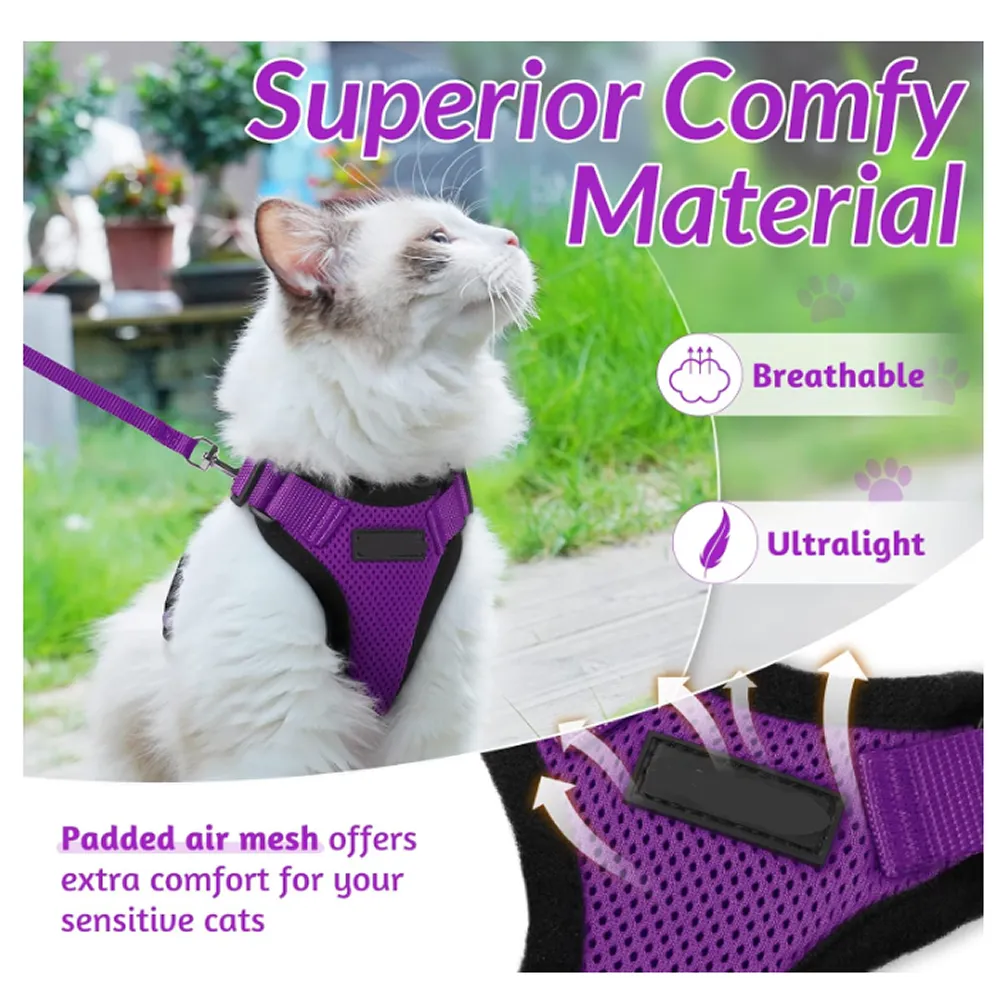 Breathable Pet Harness Vest F49-8-1247 Small Purple