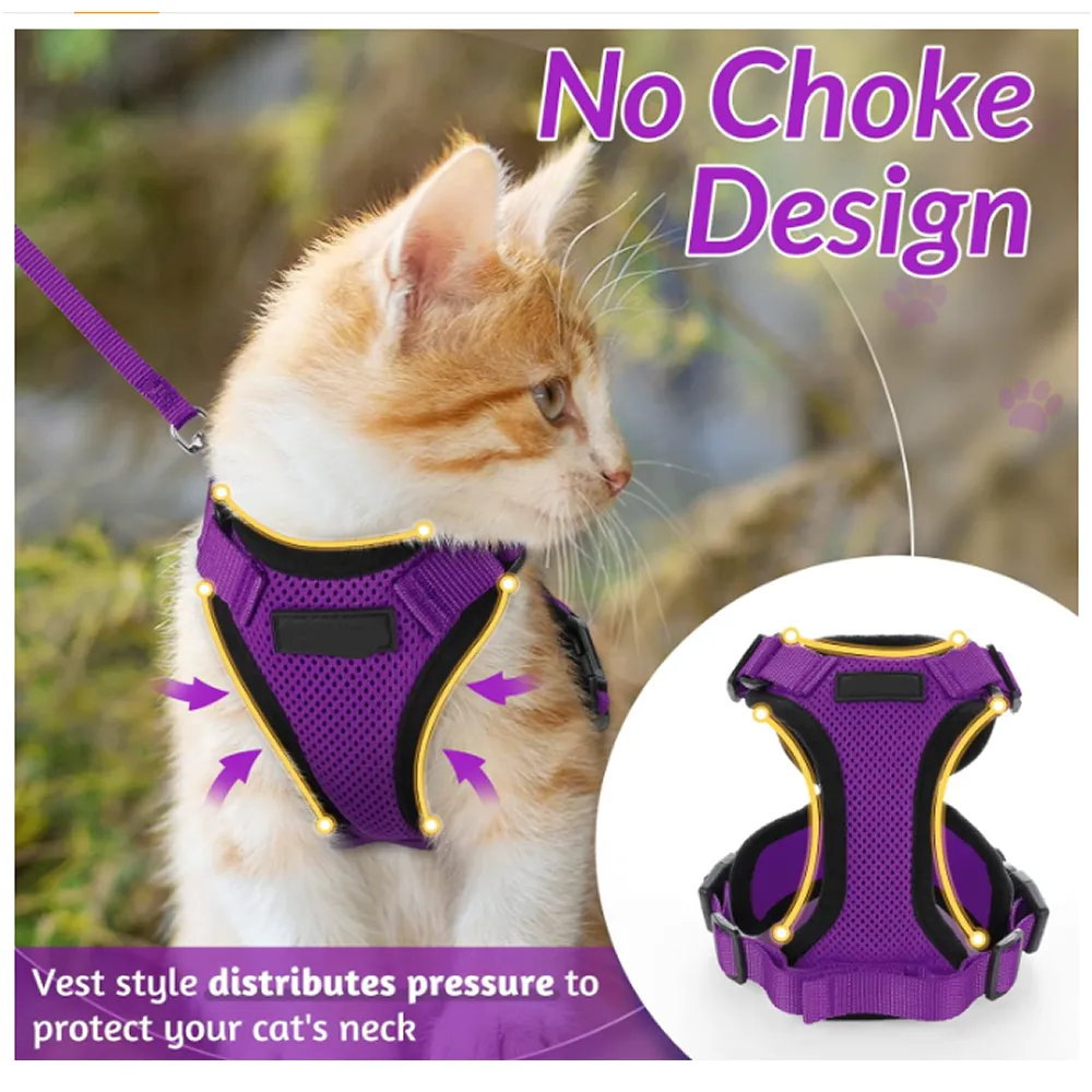 Breathable Pet Harness Vest F49-8-1247 Small Purple