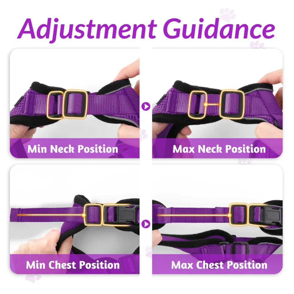 Breathable Pet Harness Vest F49-8-1247 Small Purple