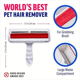 Chom Chom Roller Pet Hair Remover and Reusable Lint Roller - ChomChom Cat and Dog Hair Remover for Furniture, Couch, Carpet, Clothing and Bedding - Portable, Multi-Surface Fur Removal Tool