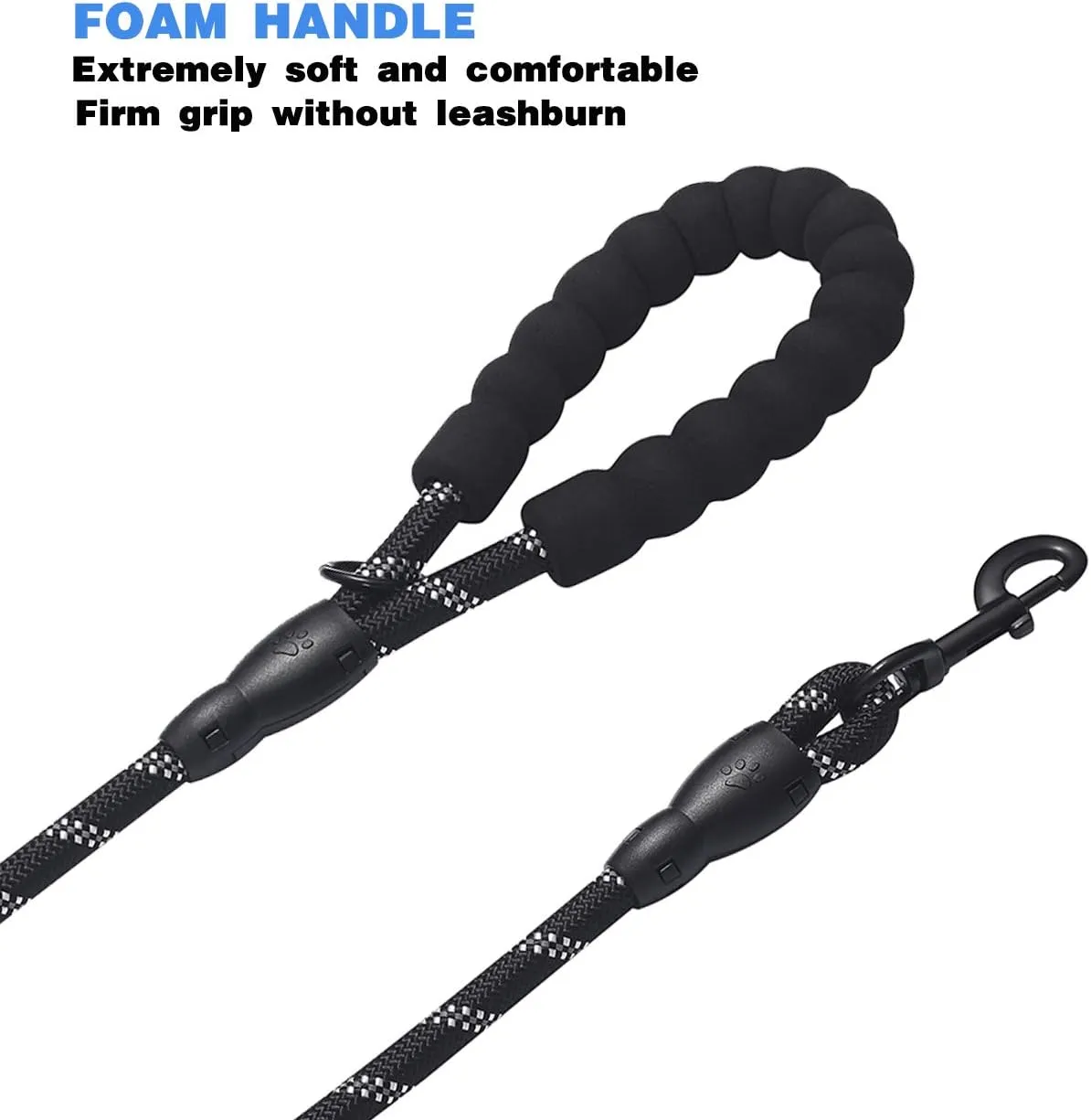 Comfortable Dual Dog Leash Tangle Free with Shock Absorbing Bungee Reflective 2 Dog Leashes for Large Medium Small Dogs (Black 0-25 lbs)