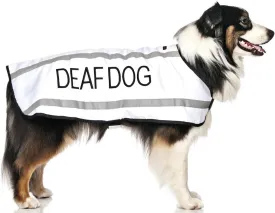 Deaf Dog White Warm Dog Coats S M M L L XL Waterproof Reflective Fleece Lined Prevents Accidents by Warning Others of Your Dog in Advance (M-L Back 17" (43cm)