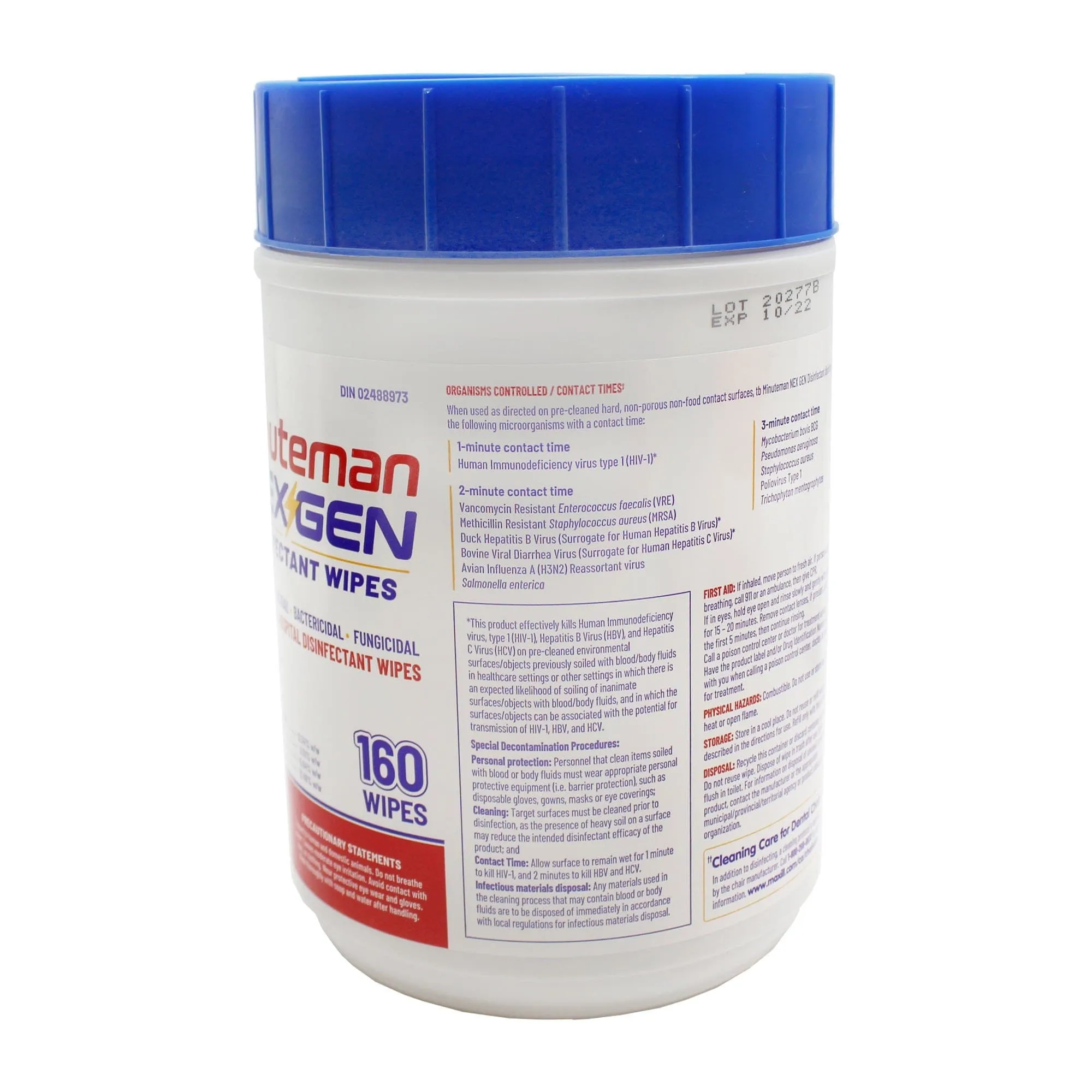 Disinfectant Wipes Minuteman NEX GEN, 160 Wipes - maxill
