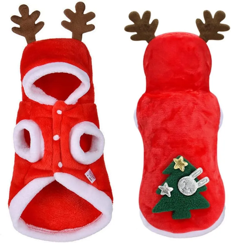 Dog Hoodie - Santa Pet Cosplay Clothes - Christmas Holiday Outfit - M Dog Clothes - Pet Christmas Costume