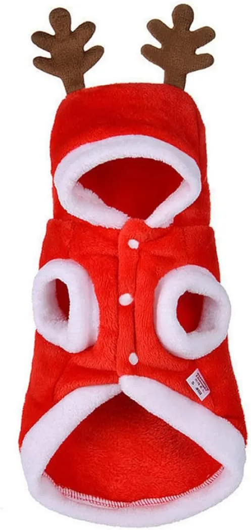 Dog Hoodie - Santa Pet Cosplay Clothes - Christmas Holiday Outfit - M Dog Clothes - Pet Christmas Costume