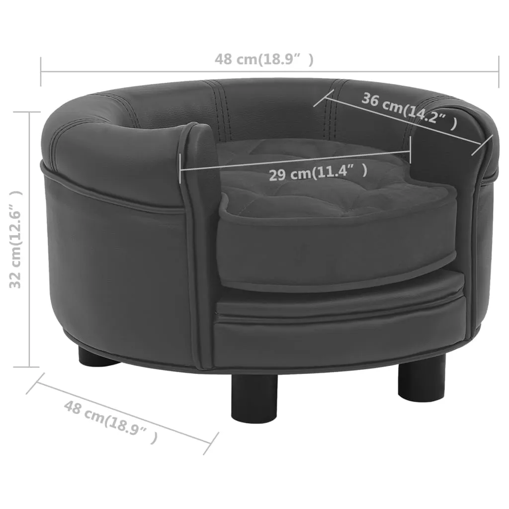 Dog Sofa Dark Grey - Leather