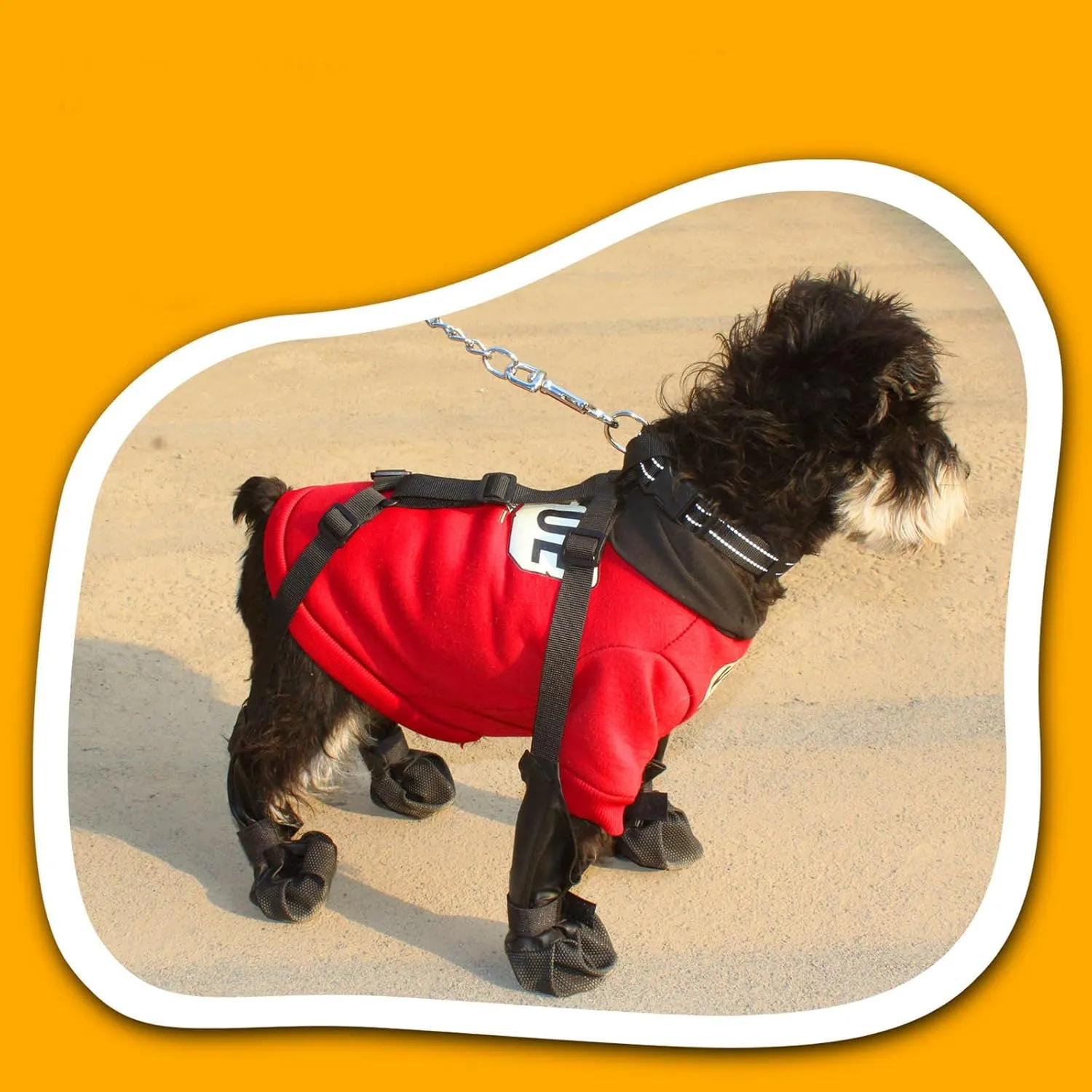 Dog Suspender Boots, 2025 Anti-Slip Dog Paw Boots with Leggings, Waterproof Dog Shoes Adjustable Suspender Boots for Dogs Winter Snow Rain Hiking Paws Protector (Black 01, Small)