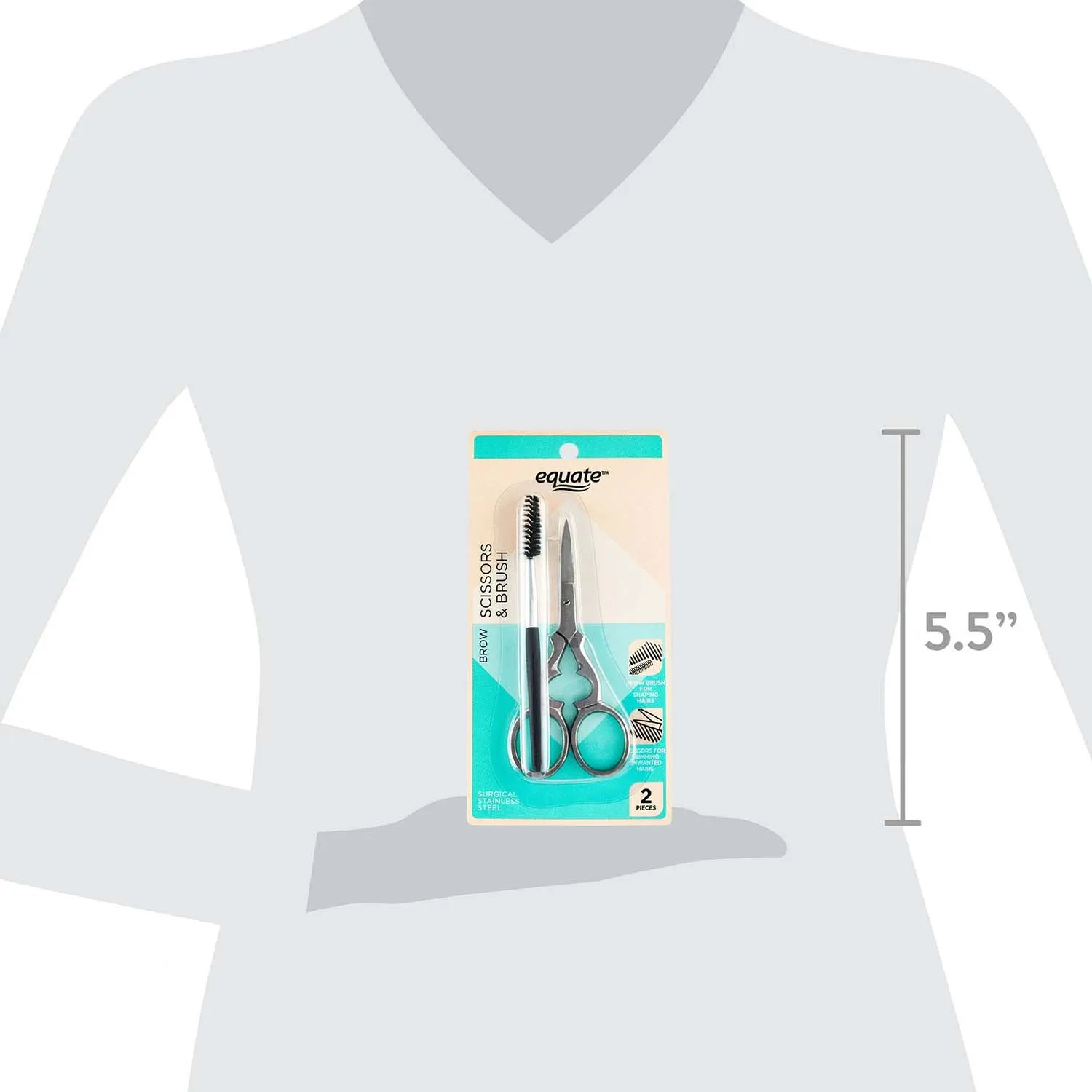 Equate Brow Thinning Scissors and Brush Grooming Set