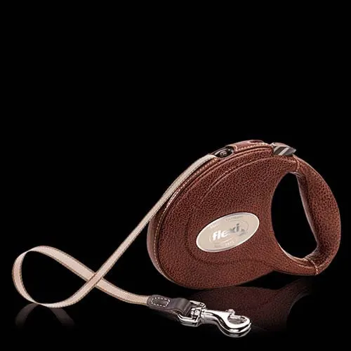 Flexi Pebbled Leather Retractable Leashes