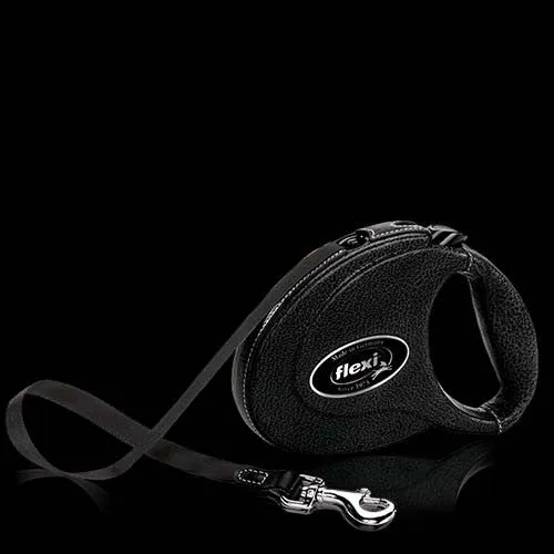 Flexi Pebbled Leather Retractable Leashes
