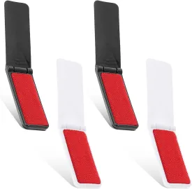 Foldable Lint Brush for Clothes, 4 Pcs Portable Travel Size Lint Remover Brush Reusable Mini Compact Lint Removal Tool for Furniture Couch Sofa Pet Hair Fabric Fluff Dust Removal (Black, White)