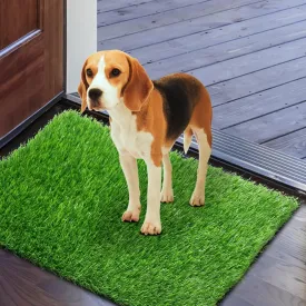 GLOBREEN Artificial Grass Pee Pads for Dogs, Puppy Potty Training Turf, Absorbent Washable Indoor Outdoor Dirty Tripper Pets Entryway Rug, 18 X 28 Inch