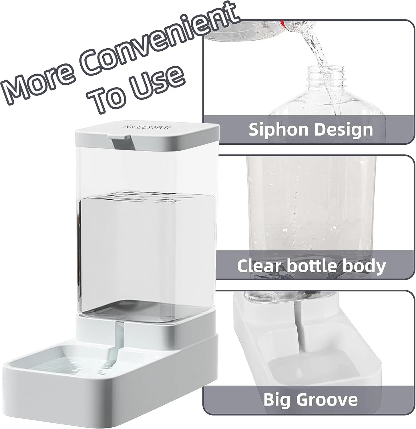 Gravity Pet Feeder and Water Dispenser Set, Automatic Dog Feeder and Dog Water Dispenser for Dogs Cats Pets Animals Large Capacity(Water Feeder)