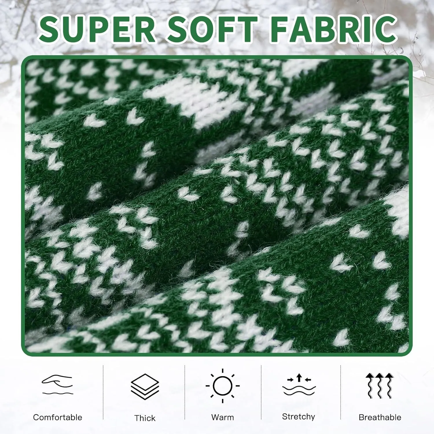 HOMIMP Dog Sweater Argyle - Warm Sweater Winter Clothes Puppy Soft Coat, Ugly Dog Sweater for Small Medium and Large Dogs, Pet Clothing Boy Girl, Green M