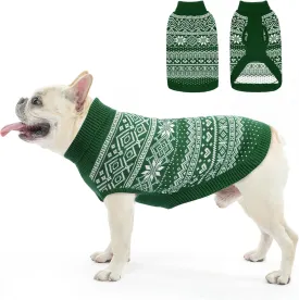 HOMIMP Dog Sweater Argyle - Warm Sweater Winter Clothes Puppy Soft Coat, Ugly Dog Sweater for Small Medium and Large Dogs, Pet Clothing Boy Girl, Green M