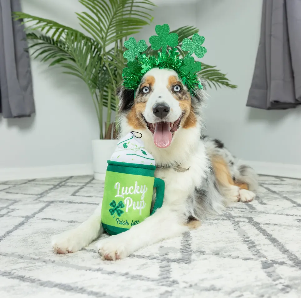 Huxley & Kent Lucky Pup Irish Latte Power Plush Dog Toy - Size Large