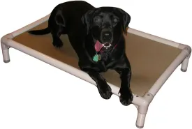 Kuranda Chewproof Bed - Almond PVC - 35" x 23" - Heavy Duty Vinyl - Smoke