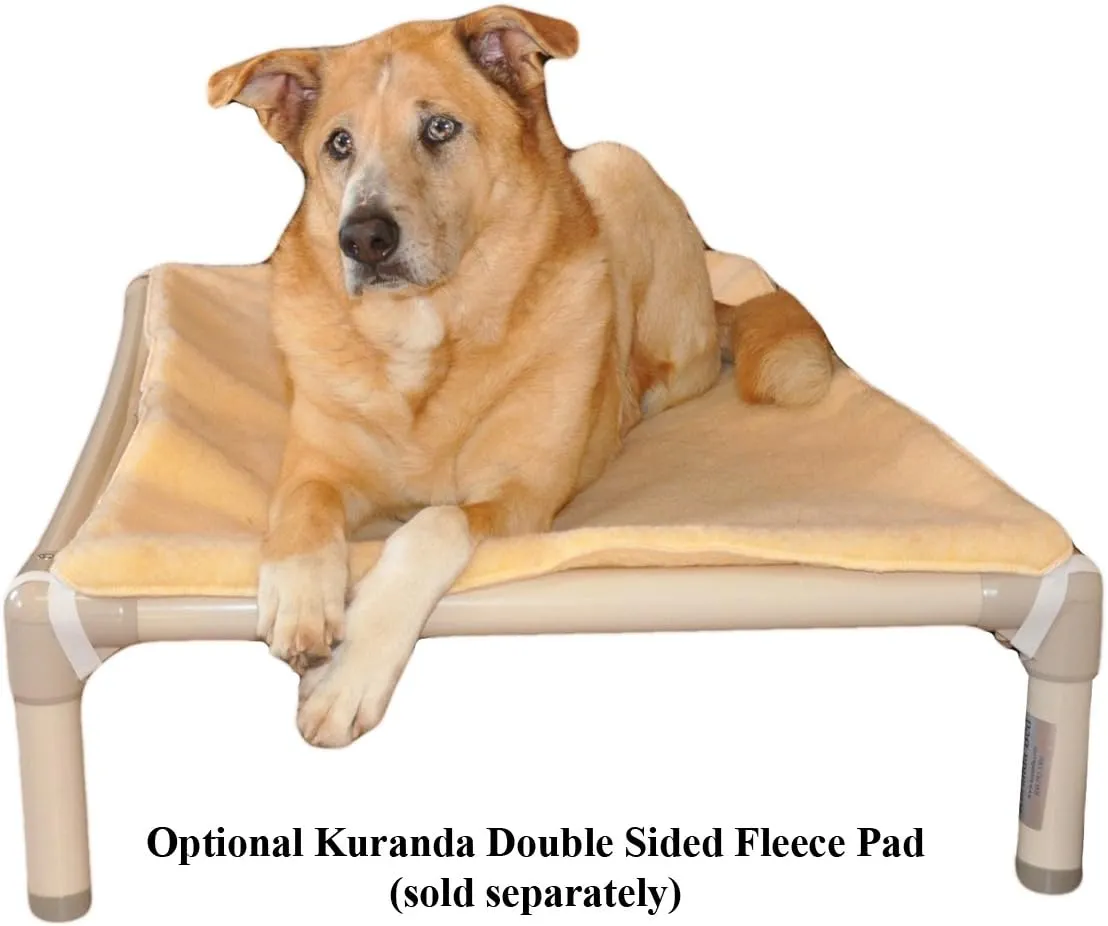 Kuranda Chewproof Bed - Almond PVC - 35" x 23" - Heavy Duty Vinyl - Smoke