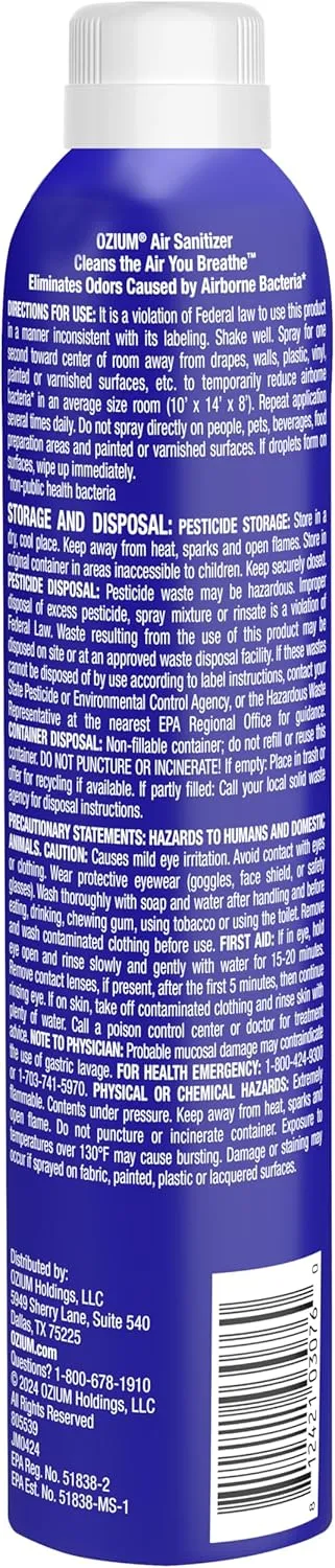 Ozium 8 Oz. Air Sanitizer & Odor Eliminator for Homes, Cars, Offices and More, Original Scent, Pack of 2