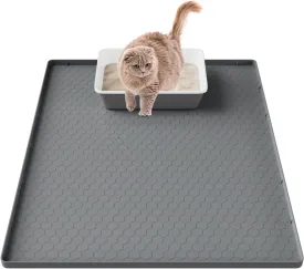Pawinner 31.5 x 22 Inch Cat Litter Mat, Extra Large Waterproof Floor Protector, Heavy-Duty Litter Trapping Mat for Multiple Cats, Non-Slip & Easy to Clean for Litter Box Areas