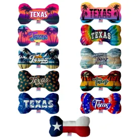 Pet & Dog Plush Bone Toys, "Texas Coast" (Set 1 of 3 Texas State Toy Options, available in different pattern options!)