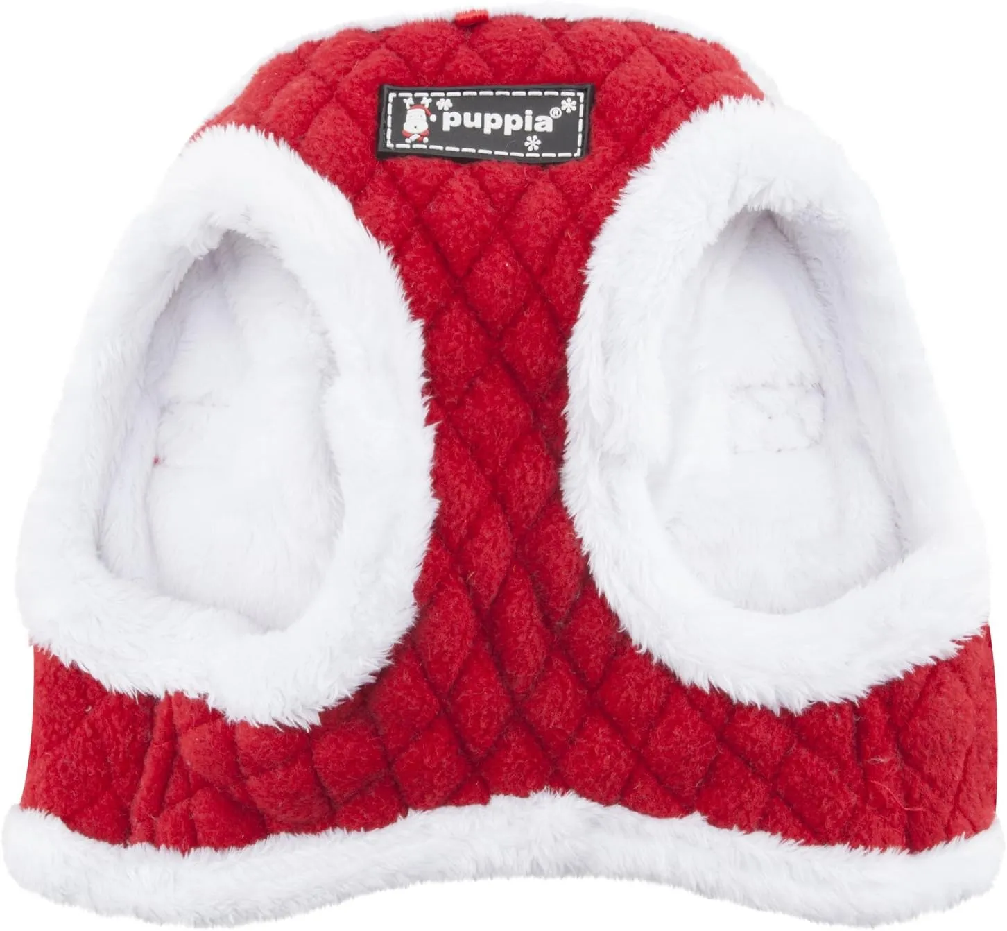 Puppia Blitzen Vest Dog Harness Step-in Warm Winter Christmas Holiday Harness for Small and Medium Dog, Red, X-Large