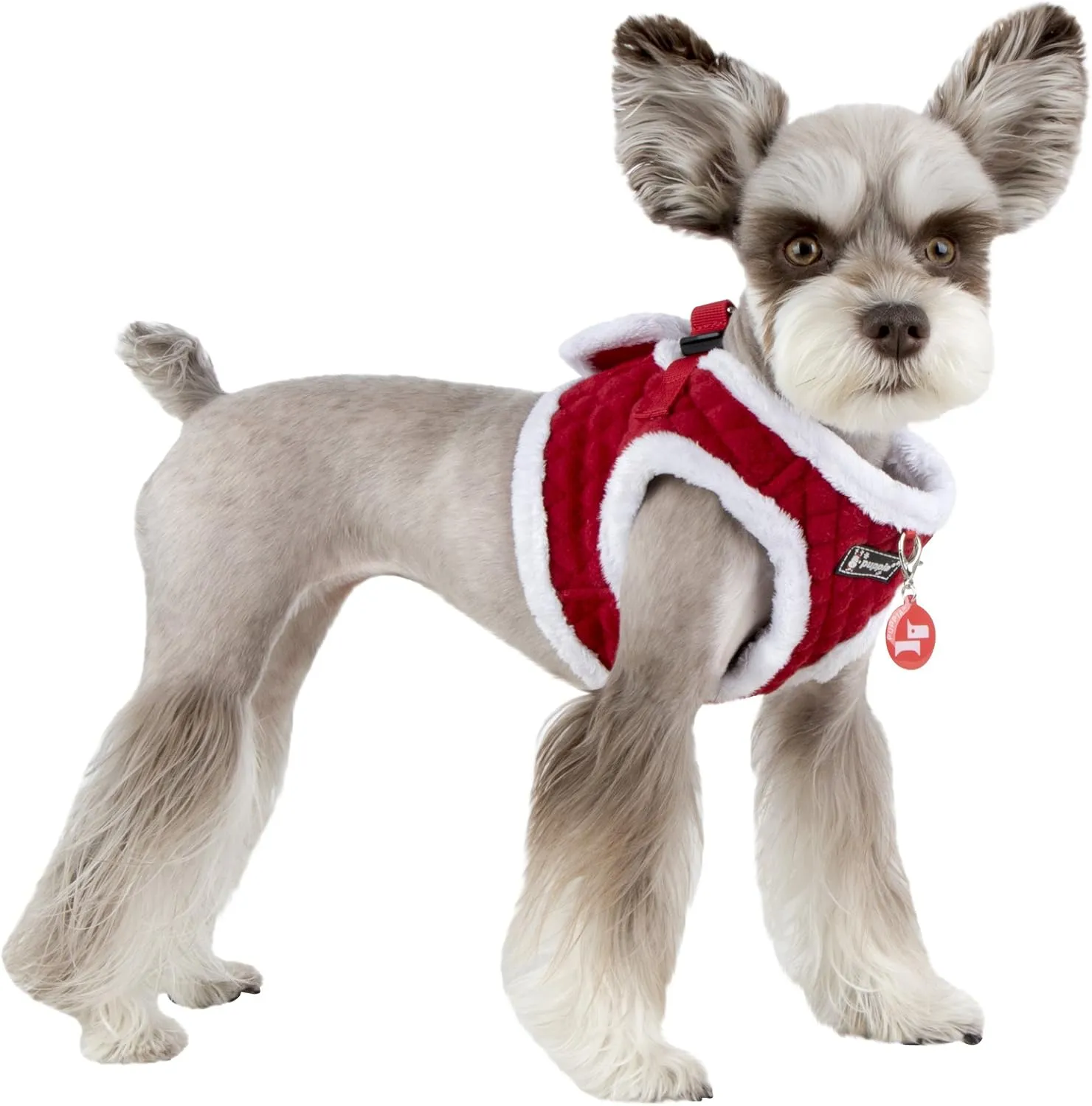 Puppia Blitzen Vest Dog Harness Step-in Warm Winter Christmas Holiday Harness for Small and Medium Dog, Red, X-Large