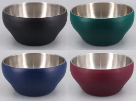 Stainless Steel Double-wall Vacuum Insulated Bowl, 24 oz, Perfect bowls for serving ice cream, hot soup, or queso (4 Pack, Assorted Colors)