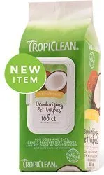 Tropiclean Deodorizing Pet Wipes Hypoallergenic
