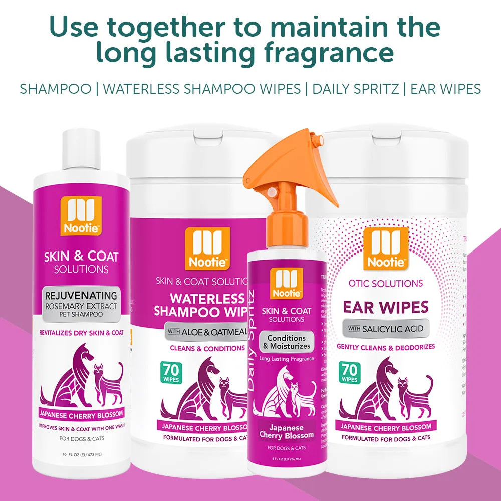 Waterless Shampoo Wipes with Aloe and Oatmeal | Japanese Cherry Blossom