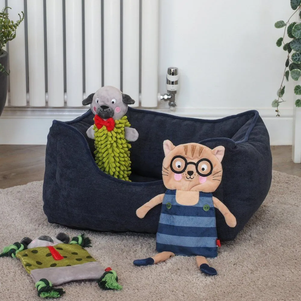 Zoon 95cm X-Large Navy TuffEarth Recycled Chenille Square Pet Bed