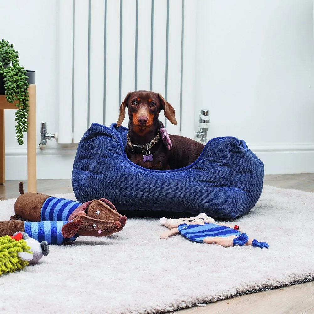 Zoon 95cm X-Large Navy TuffEarth Recycled Chenille Square Pet Bed